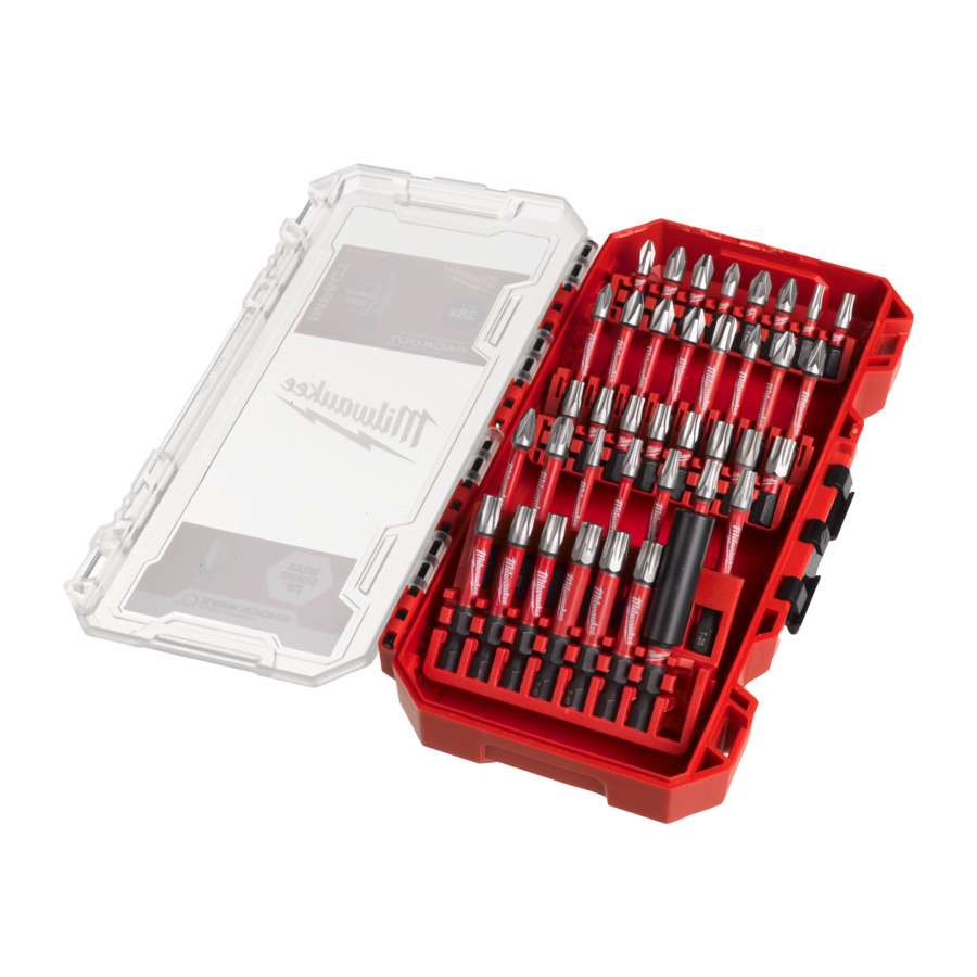 SHOCKWAVE PACKOUT BIT SET 38-PCE  MILWAUKEE