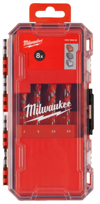 SHOCKWAVE PACKOUT PREMIUM HAMMER DRILL BIT SET 8-PCE  MILWAUKEE