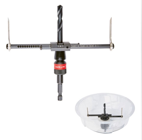 51mm TO 178mm ADJUSTABLE HOLE CUTTER PILOT DRILL 2 BLADES DUST SHROUD  MILWAUKEE