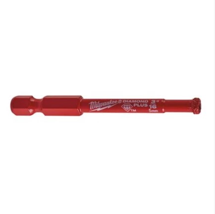 5.0mm x 1/4" HEX DIAMOND PLUS WET/DRY DRILL BIT  MILWAUKEE