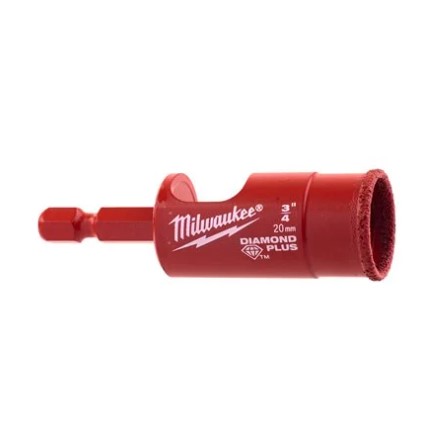 20.0mm x 1/4" HEX DIAMOND PLUS WET/DRY DRILL BIT  MILWAUKEE