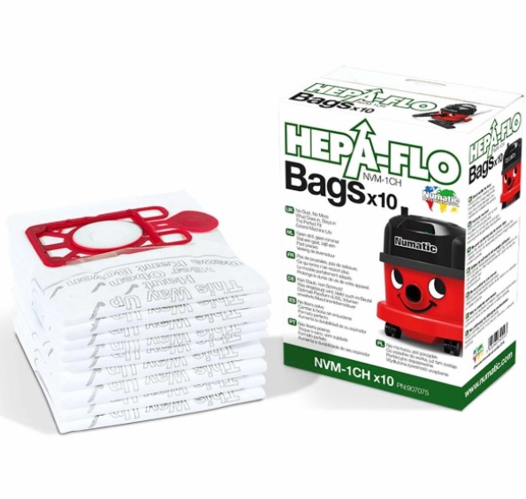 NUMATIC VAC HENRY HOOVER HEPAFLO FILTER MODEL 200 DUST BAGS BOX 10