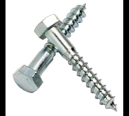 M6 x 60 HEX HEAD COACH SCREW ZINC PLATED 200-BOX
