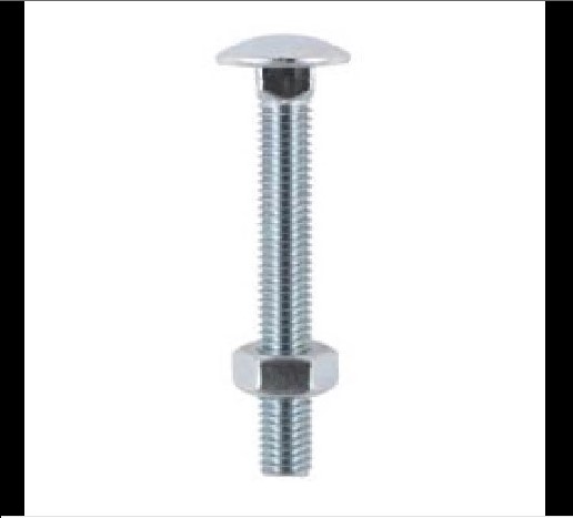 M6 x 60 CUP SQUARE BOLT & HEX NUT ZINC PLATED 100-BOX