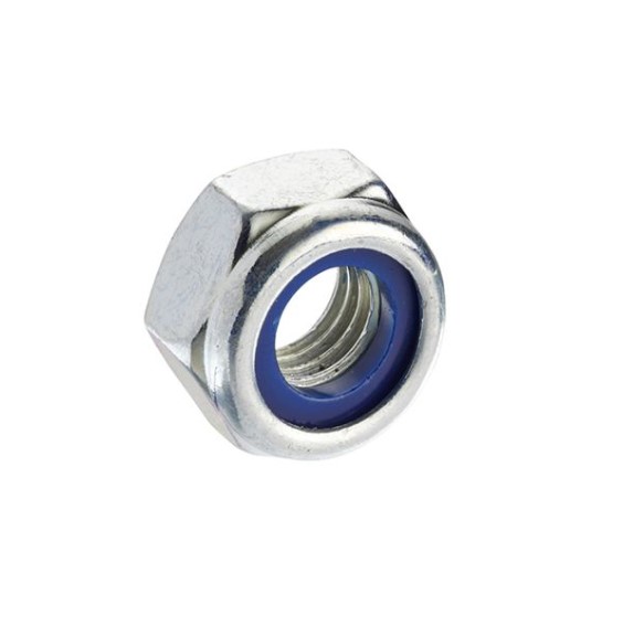M10 NYLON INSERT HEX NUT "T" TYPE (SHALLOW) ZINC PLATED 200-BOX
