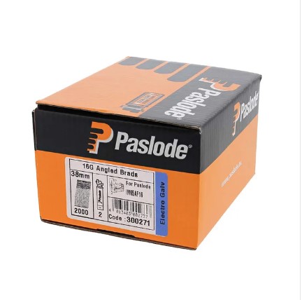 38mm 16-GAUGE BRAD NAILS ANGLED GALVANISED WITH GAS 2000-PK PASLODE