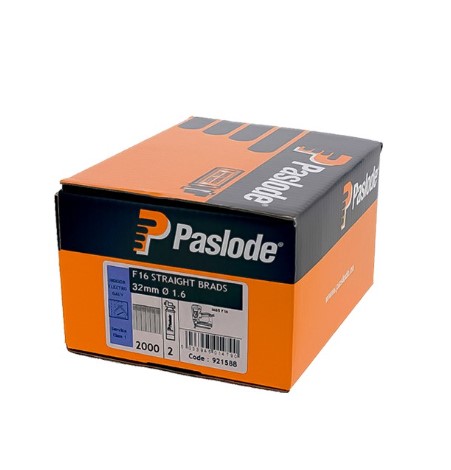 32mm 16-GAUGE BRAD NAILS STRAIGHT GALVANISED WITH GAS 2000-PK PASLODE