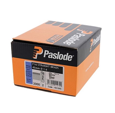 45mm 16-GAUGE BRAD NAILS STRAIGHT GALVANISED WITH GAS 2000-PK PASLODE