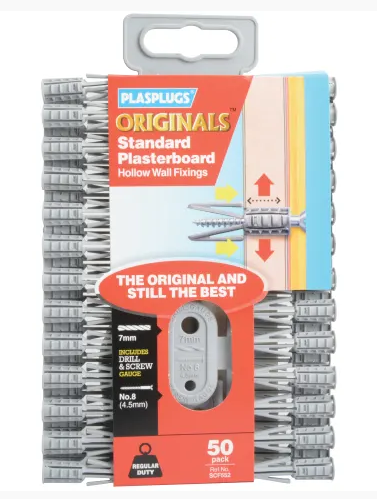 PLASTERBOARD FIXINGS ORIGINALS 50-PK PLASPLUGS