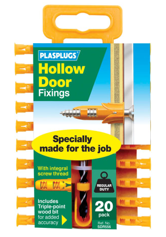 HOLLOW DOOR FIXINGS 20-PK PLASPLUGS