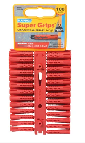 RED SOLID WALL SUPER WALL PLUGS 100-PK PLASPLUGS