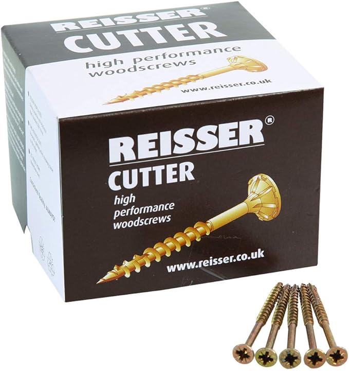 3.5 x 16mm Reisser Cutter Screws Pozi Double Countersunk Yellow 200 Box