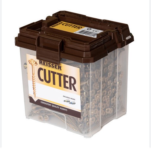 3.5 x 16mm Reisser Cutter Screws Pozi Double Countersunk Yellow 2500 Tub