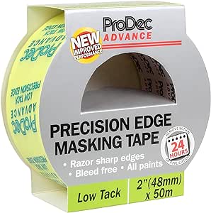 50mm X 50m PRECISION EDGE MASKING TAPE LOW TACK GRADE (2") RODO