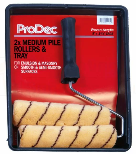 9" x 1.75" TIGER MEDIUM PILE ROLLER, FRAME & TRAY KIT - TWIN SLEEVE RODO