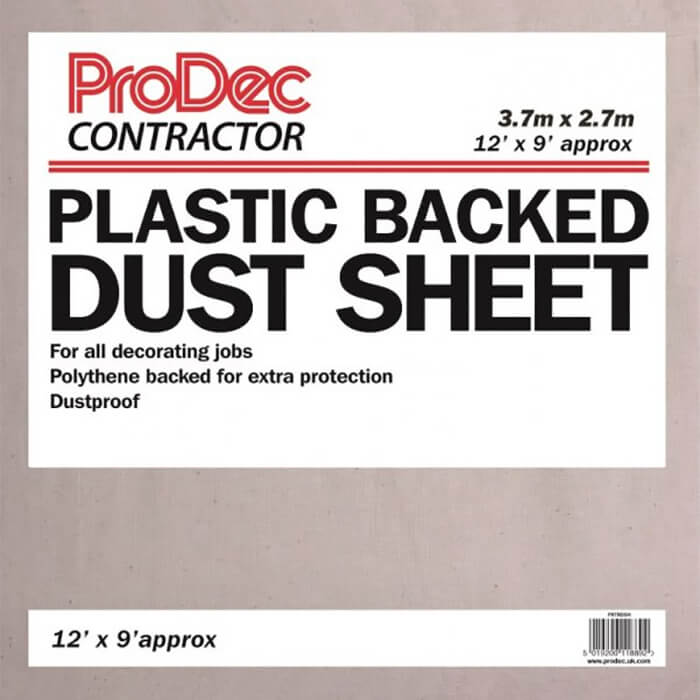 12ft x 9ft CONTRACTOR POLY BACKED COTTON TWILL DUST SHEET RODO