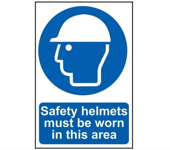 Safety Helmets Must Be Worn in This Area - PVC Sign 200 x 300mm