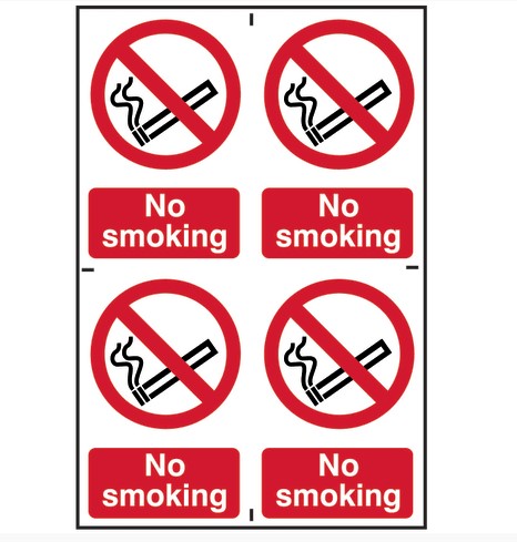 No Smoking - 4 PVC Signs 100 x 150mm