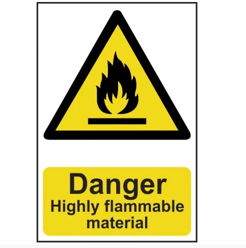 Danger Highly Flammable Material - PVC Sign 200 x 300mm