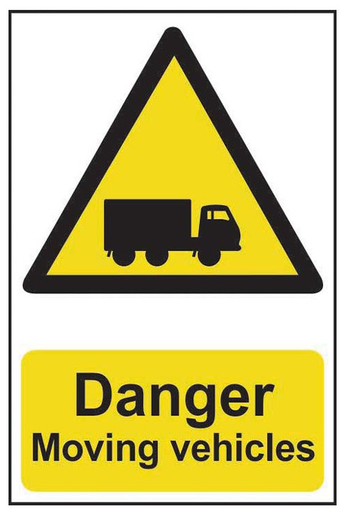 Danger Moving Vehicles - PVC Sign 400 x 600mm
