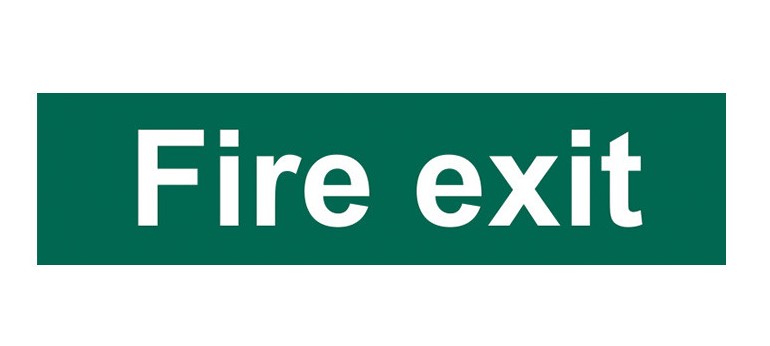 Fire Exit Text Only - PVC Sign 200 x 50mm