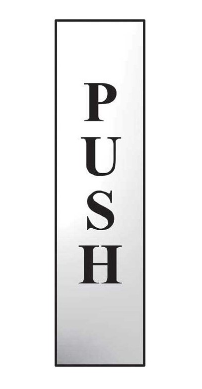 Push Vertical - Polished Chrome Effect 50 x 200mm
