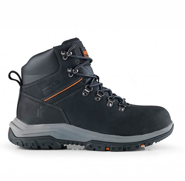 SIZE 7 RAFTER SAFETY BOOTS BLACK SCRUFFS