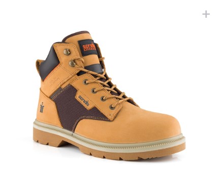 SIZE 7 TWISTER 6 SAFETY BOOTS TAN SCRUFFS