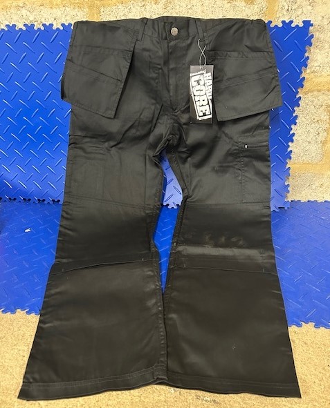 34" WAIST, REGULAR LEG TOUGH GRIT TROUSERS BLACK SCRUFFS