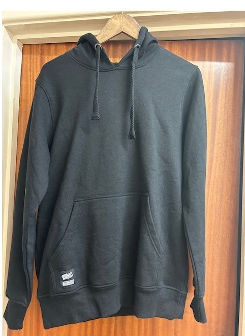 (M) MEDIUM HOODIE BLACK HARDCORE SCRUFFS