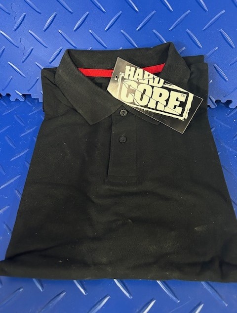 (XL) EXTRA LARGE POLO SHIRT TOUGH GRIT ESSENTIAL BLACK SCRUFFS