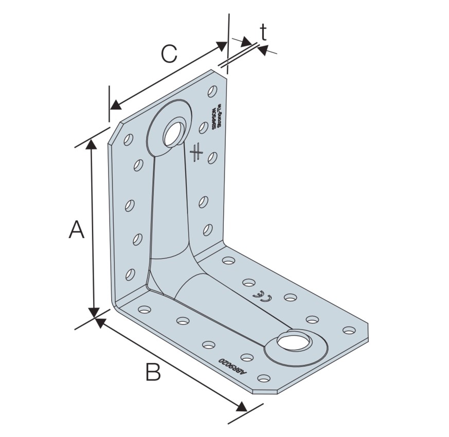 90mm x 90mm x 65mm RIBBED ANGLE BRACKET BOX 50