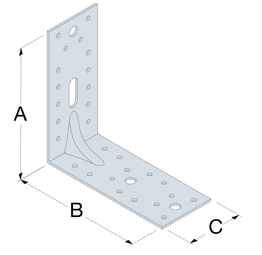 150mm x 150mm x 65mm RIBBED ANGLE BRACKET  BOX 50