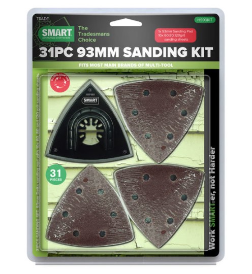 93mm ASSORTED SANDING KIT 31-PCE 10No OF EACH 60G, 80G, 120G