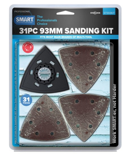 93mm STARLOCK ASSORTED SANDING PAD 10 OF EACH 60g ,80g, 120g  31-PCE
