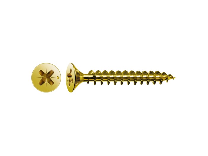 2.5 X 10mm Spax Pozi Countersunk Yellow PZ1 1000 BOX  UNIVERSAL SCREWS