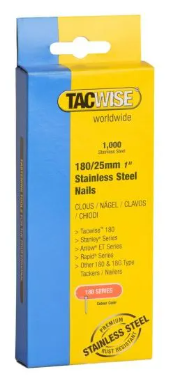 25mm 18-GAUGE BRAD NAILS STRAIGHT STAINLESS STEEL (NO GAS) 1000-PK