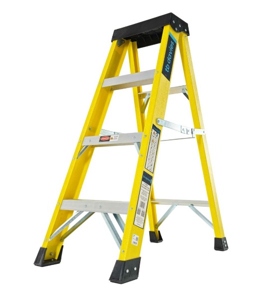 4 TREAD (INC. TOP) GRP SWINGBACK STEPS 1.10-MTR CLOSED YELLOW
