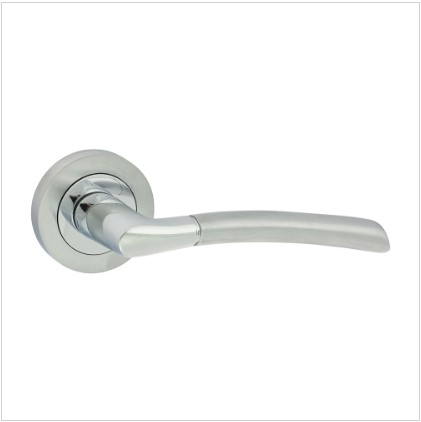 SHAVINGTON LEVER ON ROSE POLISHED AND SATIN CHROME 1-PR
