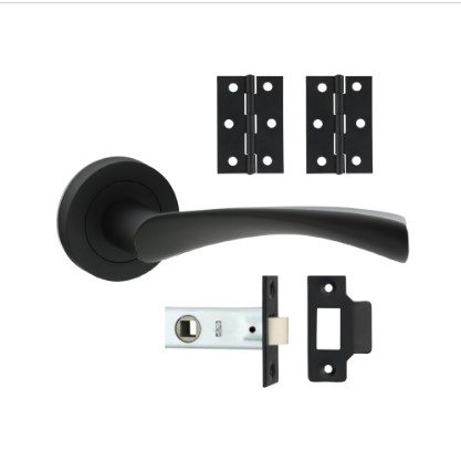 EDLESTON LEVER ON ROSE DOOR PACK MATT BLACK