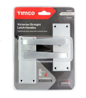 VICTORIAN STRAIGHT LEVER LATCH DOOR HANDLES SATIN CHROME