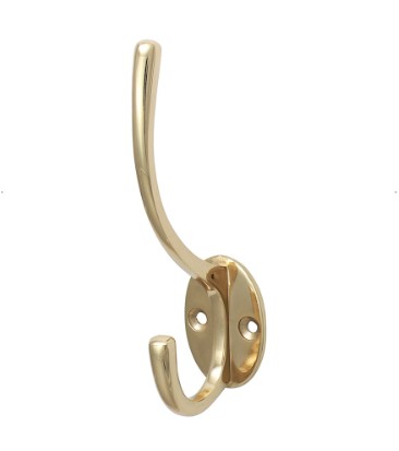 125mm (5") HAT AND COAT HOOK POLISHED BRASS 1-PCE