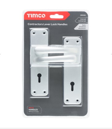 LEVER LOCK HANDLE ANODISED ALUMINIUM DOOR FURNITURE