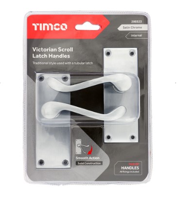 VICTORIAN SCROLL LEVER LATCH SATIN CHROME PAIR-QTY-1