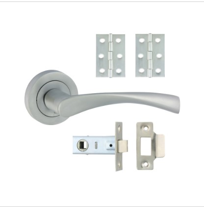 EDLESTON LEVER ON ROSE DOOR PACK SATIN CHROME