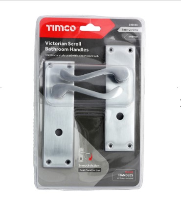 VICTORIAN SCROLL LEVER BATHROOM SATIN CHROME PAIR-QTY-1