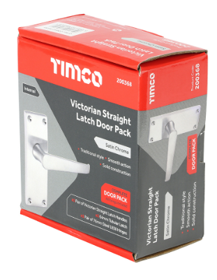 VICTORIAN STRAIGHT LEVER LATCH DOOR PACK SATIN CHROME