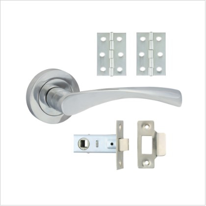 EDLESTON LEVER ON ROSE DOOR PACK POLISHED CHROME