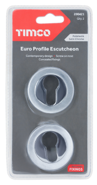 51mm (2") EURO PROFILE ESCUTCHEON POLISHED & SATIN CHROME