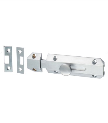 100mm (4") SURFACE DOOR BOLT SATIN CHROME 1-PCE
